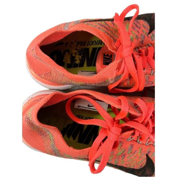Nike Free 4.0 Flyknit Orange Hot Lava Fuchsia Running Shoes Women's Size 7.5 - Picture 6 of 13